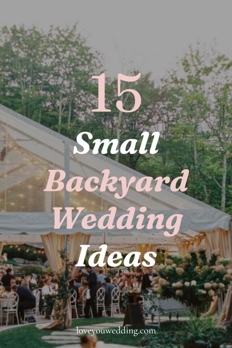 Planning a small backyard wedding? We’re sharing 16 affordable backyard wedding ideas to help you plan your perfect intimate wedding ceremony and reception! From ceremony tips to table settings, dress, décor, and food, we’ve got everything you need for a cheap DIY backyard wedding. Click through for the complete rustic backyard wedding planning guide. Backyard Reception Food, Small Backyard Wedding Ideas, Backyard Wedding Planning, Fall Wedding Reception Decorations, Cheap Backyard Wedding, Magical Backyard, Rustic Backyard Wedding, Diy Backyard Projects, Diy Backyard Wedding