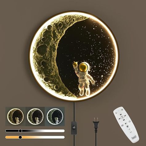 QIYIMEILUX Dimmable Moon Wall Sconce Plug in Modern LED Wall Light with Remote Control 19.7 inch 24W Black Wall Lamp Indoor Wall Mounted Lighting Ceiling Light Fixture for Living Room Bedroom - Amazon.com Black Wall Lamp, Wall Mounted Lighting, Moon Lamp, Black Wall Lamps, Moon Wall, Ceiling Light Fixture, Lighting Ceiling, Ceiling Fan In Kitchen, Bath Fixtures