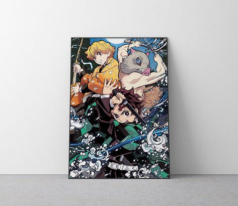 Tapestry Art, Crafts With Pictures, Anime Canvas, Picture Hanging, Decorative Blankets, Science Art, Kimetsu No Yaiba, Anime Demon, Bar Decor