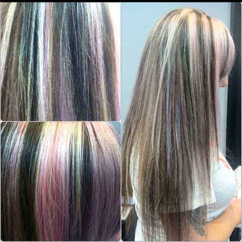 Neapolitan Ice Cream inspired hair by Roya Contra Mundum #neapolitan #icecream #hair #beauty #inspired #fashion #style #colour #color #pink #blonde #choclate #brown #hairstyles #haircolor #hairlust #lust #longhair #roya Napoleon Ice Cream Hair Color, Neapolitan Ice Cream Hair, Neapolitan Hair, Rock Your Locks, Ice Cream Hair, Pink Blonde, Brown Hairstyles, Neapolitan Ice Cream, Cute Hair Colors