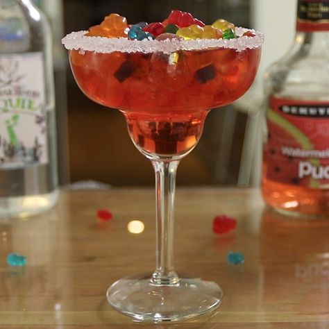 Try These Tasty New Margarita Recipes From Tipsy Bartender Gummy Bear Drink, Tequila Watermelon, Tequila Drinks Recipes, Margarita Cocktails, Passion Fruit Margarita, Bear Drink, Homemade Margaritas, Candied Cranberries, Flavored Margaritas