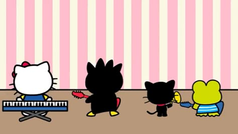 Sanrio GIF: Charming Animated Delights Sanrio Computer Wallpaper Gif, Sanrio Gifs Banner, Sanrio Gif Wallpaper, Badtz Maru And Hello Kitty, Sanrio Banner Gif, Sanrio Gif Banner, Cover Screen Gif, Sanrio Gif, Cafe Hello Kitty