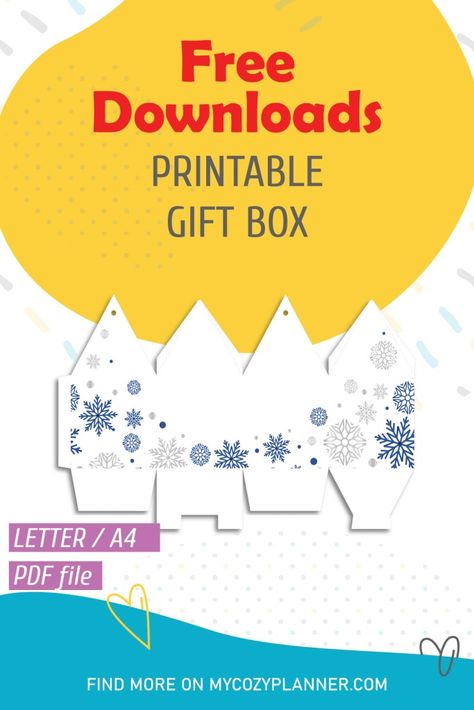 Free Printable Christmas Gift Box. Download here! Diy Favor Boxes Template Free Printable, Christmas Box Templates Free Printable, Christmas Templates Free Printable Gift Boxes, Treat Box Template Free Printable, Gift Box Template Printable Free, Paper Box Template Free Printable, Gift Box Template Printable, Christmas Gift Box Template, Gift Box Template Free