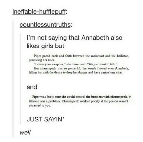 okay but Piper was blatantly flirting with Annabeth in BoO Annabeth Chase And Piper Mclean, Pipabeth Fanfiction, Piper Annabeth, Piper Annabeth Hazel, Annabeth And Piper Friends, Annabeth Chase Fan Art Livibis, Percy Jackson Ships, Rick Riordan Series, Trials Of Apollo