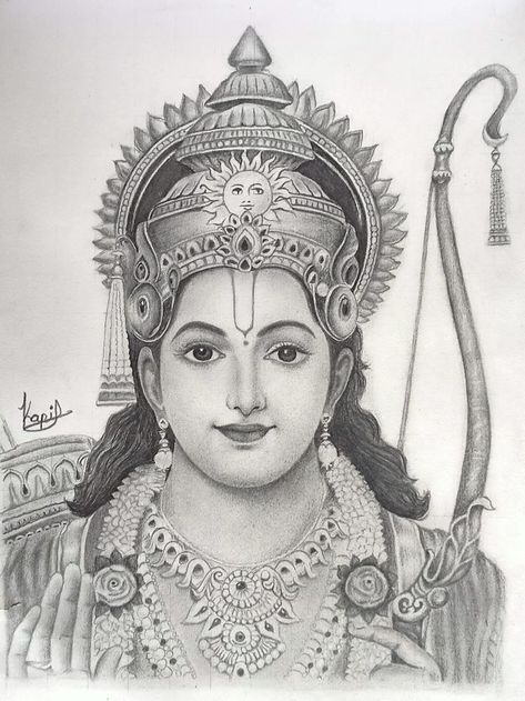 THIS IS A SKETCH OF LORD RAMA MADE BY MAYURESH AGRAWAL JAI SHREE RAM. Glass Mandir, Shree Ram Sketch, Ram Sketch, Best Sketches, Ram Ji Photo, Pencil Sketches Easy, Butterfly Art Drawing, Biology Projects, Pencil Drawing Images