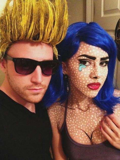 COMIC CON IDEA: POP ART....PRETTY COOL Pop Art Costume, Halloween Makeup Artist, Lichtenstein Pop Art, Pop Art Comic Girl, Pop Art Makeup, Johnny Bravo, Hallowen Costume, Homemade Halloween Costumes, Pop Art Girl