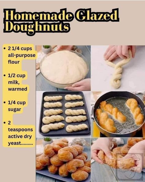 Deli Recipes, Doughnut Recipe Easy, Homemade Donuts Recipe, Homemade Cookbook, Glazed Donuts, Glazed Doughnuts, Bake Goods, Roll Recipes, Baked Treats