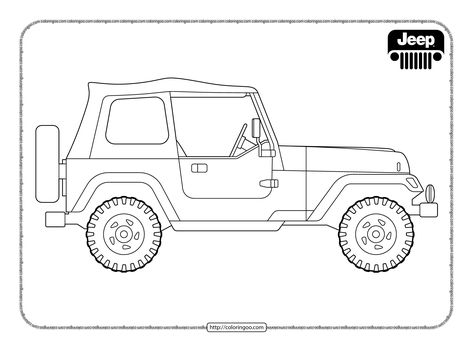 Printable Cars Jeep Wrangler Coloring Pages Jeep Colouring Pages, Jeep Outline, Cars Jeep Wrangler, Printable Cars, Honda Civic 2014, Vintage Jeep, Stuff To Print, Cars Jeep, Cars Coloring Pages