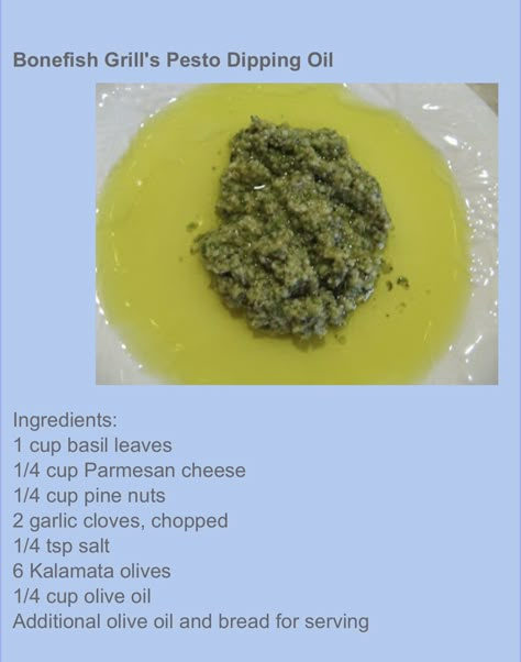 Pesto Oil Dip, Pesto Bread Dipping Sauce, Bonefish Dipping Oil, Pesto Olive Oil Dip, Bonefish Bread Dipping Oil, Bonefish Grill Bread Dip, Bread Dipping Sauce, Bread Dips, Bread Dipping Oil Recipe