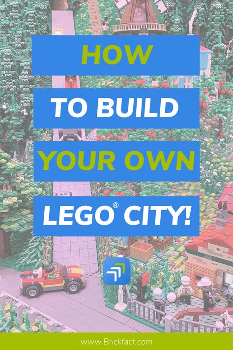 Want to build your own LEGO City, but don't know where to start? Or what to think about? Then we have the perfect guide for you. We will take you through the planning and implementation process, and show you unique LEGO sets that you should incorporate into your own city. Get started today and create your very own little city! And have fun! For more ideas on how to display your Lego bricks, visit our website www.Brickfact.com or download our app! Lego City Ideas Buildings, Lego City Display, What To Think About, Lego Activities, Lego News, Lego Bricks, Lego Brick, Lego City, Lego Sets