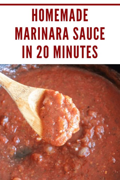 This super-easy homemade marinara sauce can be made in less than 20 minutes and is so full of flavor! Small Batch Marinara Sauce, Easy Homemade Marinara Sauce, Pasta Toppings, Easy Marinara Sauce, Homemade Marinara Sauce, Marinara Sauce Homemade, Cooking Tomatoes, One Pot Dinners, Homemade Marinara