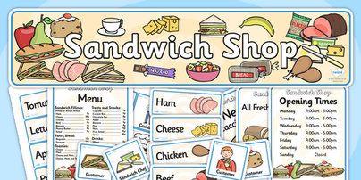 Sandwich Shop Role Play Role Play Activities, Shop Role Play, Play Menu, American Girl Doll Costumes, Stem Activities Preschool, Dramatic Play Printables, Role Play Areas, Preschool Stem, Teaching Themes