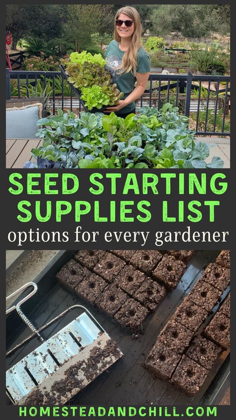 Here are 7 useful indoor seed starting supplies that will help your seedlings not only survive - but thrive! Explore grow lights, seedling pots, fertilizer and more. From hobby novice to serious seed starter, we’ll cover options for every gardener! #seedstarting #gardentips #gardening Indoor Seed Starter Setup, Green House Supplies, When To Start Garden Seeds Indoors, Seed Starter Tray, Indoor Seed Starting Setup Diy, Seed Starting Indoors Set Up, Starting Seeds In Greenhouse, Grow Lights For Seed Starting, Seedling Fertilizer