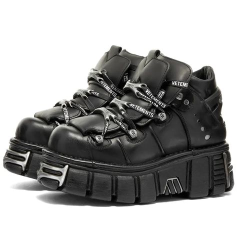 VETEMENTS NEW ROCK PLATFORM SNEAKER Black Platform Sneakers, Festival Outfit Inspiration, New Rock, Black Friday Promotions, Black Platform, Platform Sneaker, Chunky Platform, Platform Sneakers, Festival Outfit