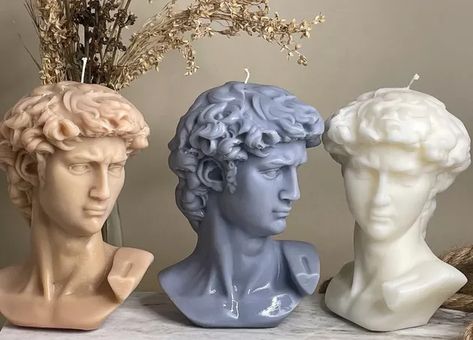 Small Torso, David Candle, Mythology Decor, Bust Candle, Michelangelo David, David Bust, Rooms Decoration, Graffiti Pictures, Face References