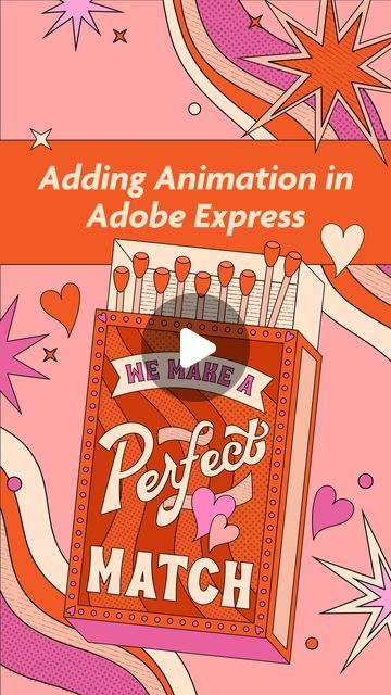 Jess Miller on Instagram: "#AD ✨ I partnered with @AdobeExpress to show you how easy it is to add animation to your art! After drawing my valentine in Adobe Illustrator, I simply drag and drop the native Illustrator file directly into Adobe Express. Within Express, I add simple animation to each element, adjusting the speed, intensity, and direction. I use the slider tool to vary the timing. For this piece I used the “tumble in” animation for the matchbox, and the “drop in” animation for the matches! I took it a step further and even added royalty free music and voice over to fit the vibe of my video! There you go, Adobe Express is a perfect match to any creative professional! Give it a try for yourself and let me know what you think! (link in bio) ✨ 🏷️ #adobeillustrator #adobepartne Easy Illustration Art Adobe Illustrator, Simple Animation, Adobe Express, Adobe Animate, Royalty Free Music, Romantic Colors, Sweet Messages, Free Music, The Vibe