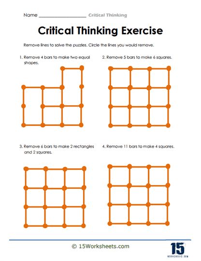 Bar Puzzle Worksheet - 15 Worksheets.com Critical Thinking Activities For Adults, Critical Thinking Skills Activities, Adult Worksheets, Critical Thinking Worksheets, Decision Making Activities, Creative Thinking Activities, Higher Order Thinking Questions, Problem Solving Worksheet, Logic And Critical Thinking