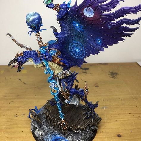 Siege Studios Limited on Instagram: “One of our favourite past Character commissions, this completed Lord of Change with freehanded galaxy, stars & custom staff with freehanded…” Lord Of Change, Warhammer Tabletop, Painting Figurines, Warhammer Armies, 40k Painting, Chaos Daemons, Warhammer Painting, God Statue, Warhammer Figures