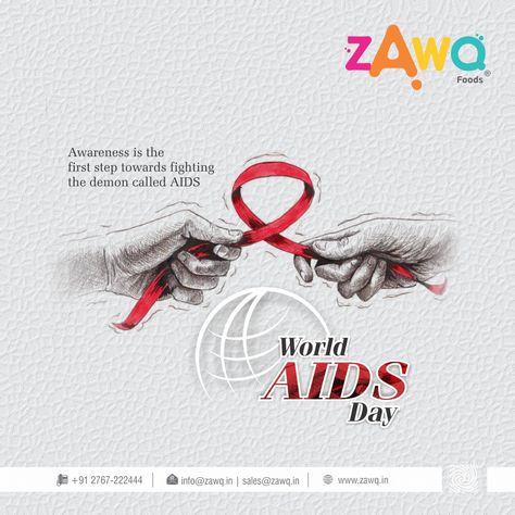 Awareness is the first step towards fighting the demon called AIDS WORLD AIDS DAY..! #Zawq #Namkeen #Instafood #Snacks #Foods #snack #indiansnacks #indianfastfood #Timepassfood #WorldAIDSDay #WAD2018 #WAD #KnowYourStatus #HIV #WorldAIDSDay2018 #AIDS #stopstigma #WorldHIVDay Aids Day Poster Quotes, World First Aid Day Poster, Aids Day Poster Design, World Aids Day Poster Ideas, World Aids Day Creative, World Aids Day Posters, World Aids Day Creative Ads, Aids Day Poster, Vishu Greetings