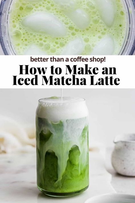 Matcha With Almond Milk, Matcha Late At Home, At Home Matcha Recipe, Best Iced Matcha Latte Recipe, How To Make Iced Matcha, How To Make Matcha At Home, Home Latte Recipe, How To Make A Matcha Latte At Home, At Home Matcha Latte