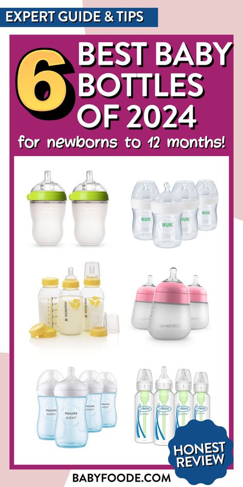 different baby bottle brands are featured here Best Newborn Bottles, Best Bottles For Newborns, Best Bottles For Breastfed Babies, Sterilizing Bottles, 7 Month Baby, Newborn Bottles, Baby Trivia, Bottles For Breastfed Babies, Best Baby Bottles