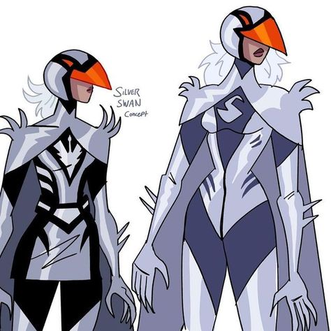 David Jamison on Instagram: "Silver Swan (Valerie Beaudry) I wasn’t very familiar with Silver Swan before this project. Looking at different versions over the years, I personally wasn’t really feeling them. So like with many redesigns I thought of a way to make it more interesting or exciting for me to draw. Somewhere along the line I thought about the Gatchaman bird helmets and used Jun The Swan as a reference point. This immediately excited me as it was a very different take and more of the Batman Fan Design, Winged Superhero Concept, Bird Superhero Concept, Bird Superhero, Silver Swan Dc, Dc Robin Redesign, Bird Helmet, Dc Redesign Concept Art, Heroes And Villains Costumes