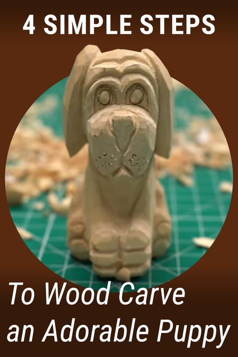 Check out this adorable puppy tutorial on our channel. And get a free pattern for carving your own figure from basswood! Wood Crafts With Dremel, Dog Wood Carving, Woodcarving Patterns Free, Dremel Wood Carving Ideas Free Pattern, Whittling Patterns Free, Wood Carving Art For Beginners, Whittling Projects For Beginners, Wood Carving Patterns Templates, Whittling For Kids