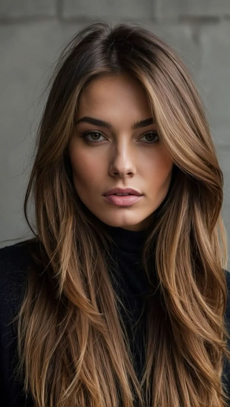 Hair Color For Long Hair Highlights, Hair Color For Autumn Skin Tone, Zicxa Photos, Rambut Brunette, Fall Blonde Hair, Honey Brown Hair, Long Layered Haircuts, Hair 2024, Long Layered Hair