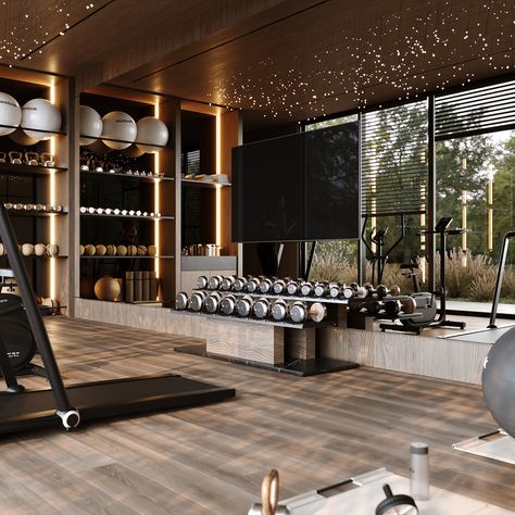 HOME GYM | QATAR :: Behance Home Gym Interior, Bukit Tunku, Home Gym Design Luxury, Commercial Gym Design, Luxury Home Gym, House Pictures, Gym Interior, Living Hall, Home Gym Design