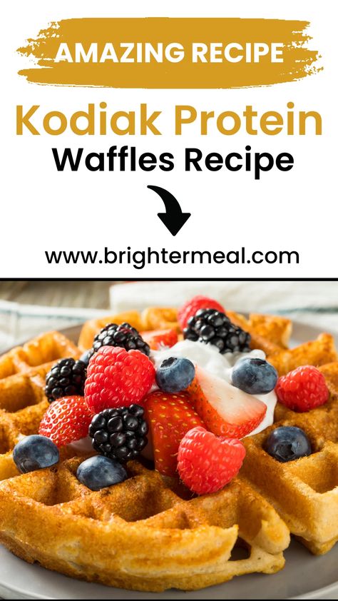 Kodiak Protein Waffles Recipe Kodiak Waffle Recipe, Best Kodiak Pancake Recipe, High Protein Kodiak Pancakes, Kodiak Cake Waffles Recipes, Kodiak Protein Waffles, Kodiak Waffles, Protein Pancakes Kodiak, Protein Waffles Kodiak, Kodiak Pancakes