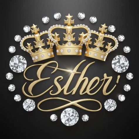 Queen Esther, Name Wallpaper, The Text, Gold Crown, Name Design, Dark Background, Scripture Quotes, Banksy, Free Art