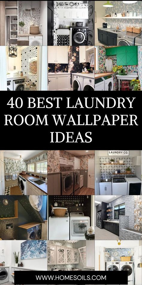 Transform your space with these 40 best laundry room wallpaper ideas! From bold patterns and playful prints to subtle textures and farmhouse-inspired designs, find the perfect wallpaper to add personality, style, and charm to your laundry room. Removable Wallpaper In Laundry Room, Wallpaper In A Laundry Room, Bold Wallpaper Laundry Room, Navy Wallpaper Laundry Room, Wallpapered Laundry Room Accent Walls, Small Laundry Room Makeover Wallpaper, Laundry Room Ideas Small Space Wallpaper, Fun Wallpaper For Laundry Room, French Country Laundry Room Wallpaper