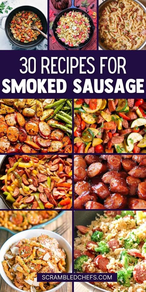 Sausage Link Meal Ideas, Sausage One Pan Recipes, Beef Sausage Link Recipes, Recipes With Beef Smoked Sausage, What Can You Make With Sausage, Recipes With Beef Sausage Link, What To Do With Sausage Links, Smoked Sausage Recipes For Dinner, Dinners With Sausage Links