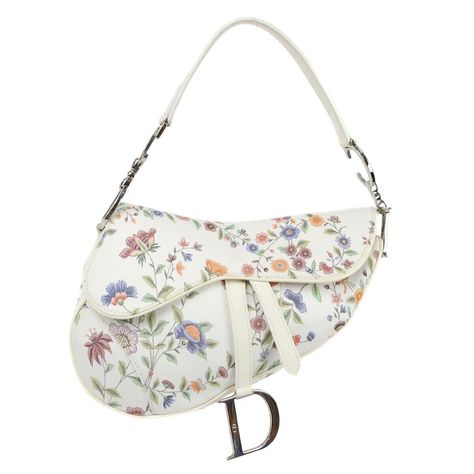 Dior Saddle Bag Floral, Vintage Dior Handbags, Dior Floral Bag, Dior Bag Saddle, Tas Celine, Dior Floral, Dior Purse, Unrealistic Wishlist, Summer Purse