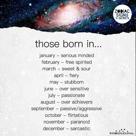 Nature Of People According To Their Birth Months https://themindsjournal.com/nature-of-people-according-to-their-birth-months/ Zodiac Signs According To Birth Month, Your Month Your Thing, According To Your Birth Month, Space And Stars, December Born, April Aries, April Baby, Zodiac Funny, Zodiac Sign Traits