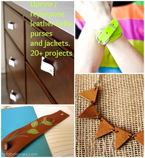 the ReFab Diaries: Upcycle: Leather belts, purses and jackets! Leather Belt Crafts, Cute Messenger Bags, Book Pendant, Upcycling Projects, Upcycle Repurpose, Upcycled Leather, Leather Scraps, Woven Placemats, Leather Crafts