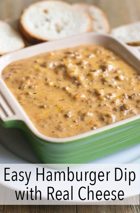 Hamburger Cheese Dips, Dinner For Two Easy, Hamburger Dip, Chip Dip Recipes, Nachos Cheese Dip, Beef Dip, Chili Cheese Dips, Dip Easy, Easy Hamburger