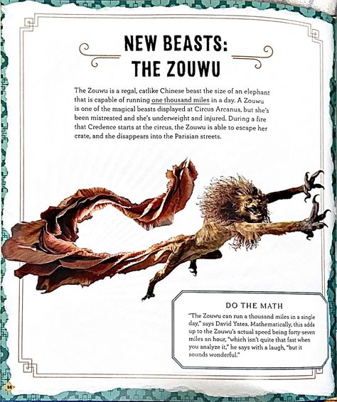 Fantastic Beasts Printables, Wampus Cat Fantastic Beasts, Fantastical Beasts Creatures, Zouwu Fantastic Beasts Art, Fantastic Beasts Zouwu, Zouwu Fantastic Beasts, Fantastic Beasts Animals, Fantastic Beasts Aesthetic, Harry Potter Magical Creatures