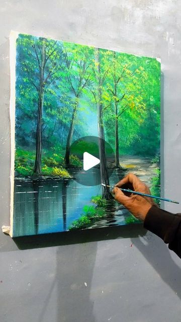 Acrylic Painting Nature Landscapes, Beautiful Landscapes Paintings Acrylics, Painting Reels, Landscape Drawing Tutorial, Nature Paintings Acrylic, Painting Instagram, Nature Canvas Painting, Canvas Art Painting Abstract, Scottish Painting