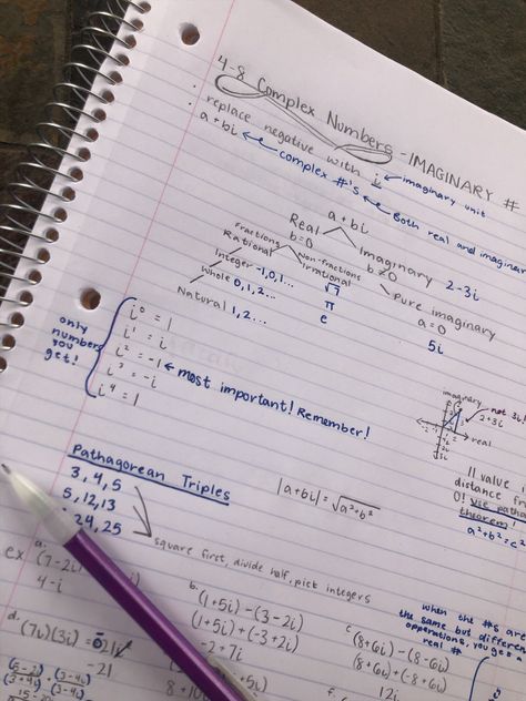 #notes #study #school #notestostudy #math #algebra #complex #numbers #imaginary #schoolsucks #radical #irratical #pureimaginary #equations #inspo #aesthetic #lol #hehe College Algebra Notes Aesthetic, Math College Aesthetic, Algebra 2 Aesthetic, Math Book Aesthetic, Linear Algebra Aesthetic, Complex Numbers Notes, Algebra 2 Notes Aesthetic, Algebra Notes Aesthetic, Algebra Aesthetic