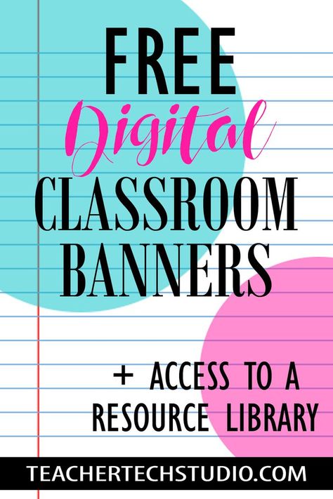 free digital classroom banners + access to a resource library Teacher Desk Name Banner, Google Classroom Headers Free, Google Sites Templates For Teachers, Google Classroom Banner, Free Teacher Digital Planner, Middle School Curriculum, Classroom Banner, Digital Banner, Banner Templates