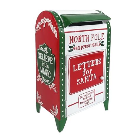 Letters For Santa, Christmas Mailbox Decorations, Red Mailbox, Christmas Wishing, Santa Mailbox, Vintage Mailbox, Chic Christmas Decor, North Pole Express, Indoor Holiday Decor