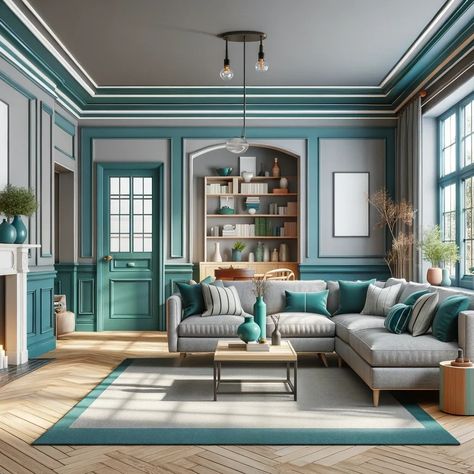 15 Perfect Trim Colors to Complement Your Gray Walls White Walls Blue Trim, Trim Colors Interior Ideas, Colored Trim Interior, Wall Paint Colour Combination, Room Paint Designs, Light Gray Sofas, Color Combinations Paint, Trim Colors, Light Grey Walls