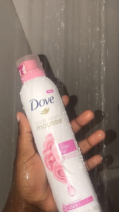 Dove Body Mousse, Dove Shower Mousse, Rose Shower Products, Dove Products Skin Showers, Rose Shower Routine, Dove Products Aesthetic, Dove Products Skin, Dove Soap Aesthetic, Dove Skin Care