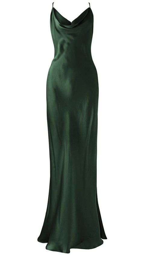 f5c3dd7514bf620a1b85450d2ae374b1desc49262929ri Green Slip Dress, Silk Gown, Dress Gown, Looks Style, Looks Vintage, Fancy Dresses, Pretty Dresses, Silk Dress, Elegant Dresses