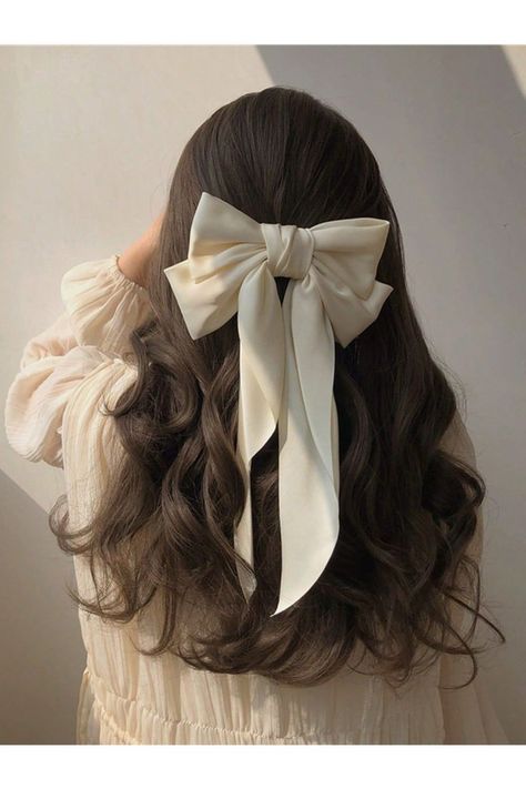 Bow Hairstyle, Ribbon Hairstyle, Dream Hair, Elegant Hairstyles, Aesthetic Hair, Pretty Hairstyles, Lany, Hair Looks, Hair Goals