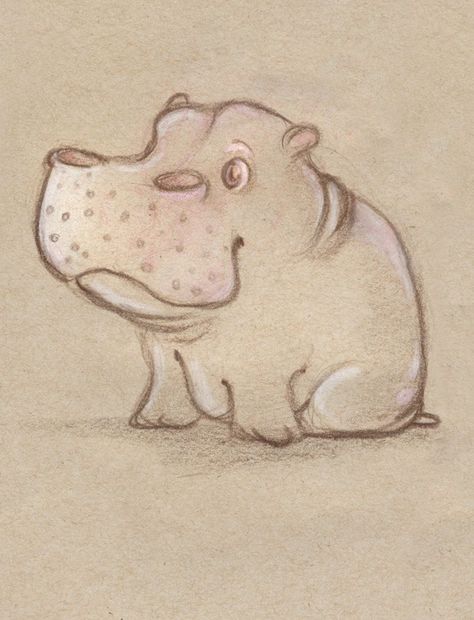 Herbert the Hippo by ~MintScribble on deviantART Hippo Tattoo, Hippo Drawing, Creative Creations, Cute Hippo, Animal Sketches, Hippopotamus, Cute Animal Drawings, Tattoo Idea, A Drawing