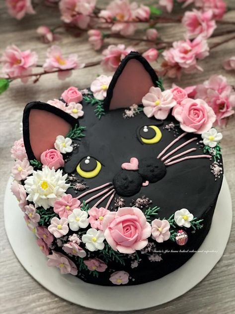 Cat Cake tutorial inspired by AI image - CakesDecor Cat Cake Chocolate, Adorable Cake Ideas, How To Make A Cat Cake Birthdays, Funny Cat Cake, Cat Cake Buttercream, Cat Cake Tutorial, Cat Cake Decoration, Kittycorn Birthday Cake, Birthday Cake Cat Design