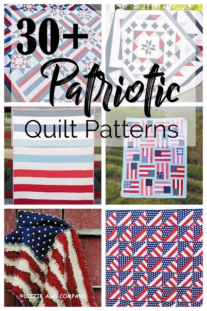 Over 30 Patriotic quilt patterns to make! Celebrate our country and freedom with these beautiful quilts. Quilt Patterns With A Panel, American Flag Quilt Block, Patriotic Lap Quilts, American Flag Quilt Patterns, Quilt Of Valor Patterns Free Easy, Veterans Quilts Patterns, Free Patriotic Quilt Patterns, American Flag Quilt Pattern Free, Americana Quilt Patterns