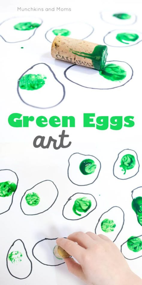 Green Eggs and Ham Art Green Eggs And Ham Art, Preschool Dr Seuss, Dr Seuss Preschool Activities, Dr Seuss Art, Dr Seuss Preschool, Eggs Art, Dr Seuss Classroom, Dr Seuss Activities, Dr Seuss Crafts